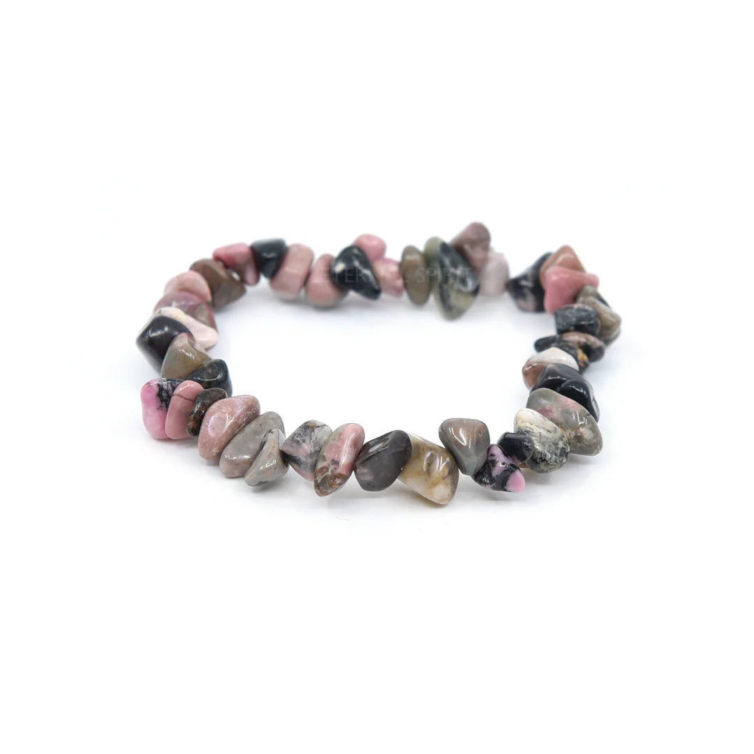 Crystal Chip Bracelet RHODONITE