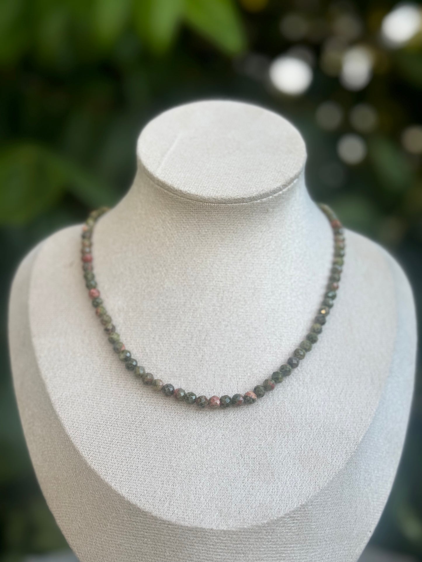 Faceted Necklace Unakite