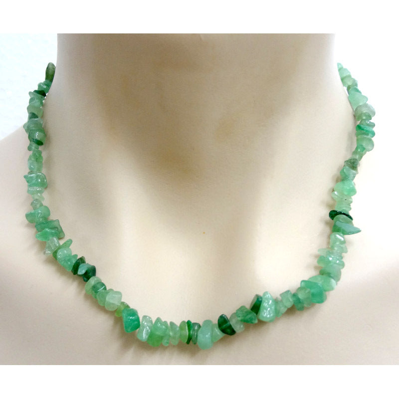 Crystal Chip Necklace Green Aventurine