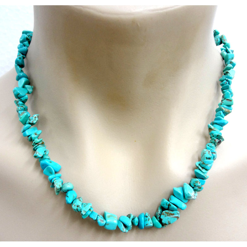 Crystal Chip Necklace Blue Howlite