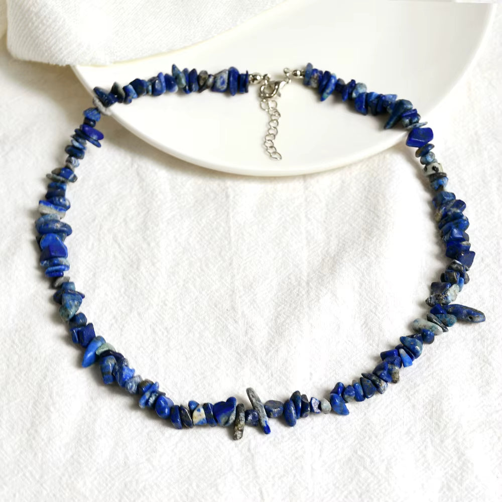 Crystal Chip Necklace Lapis Lazuli