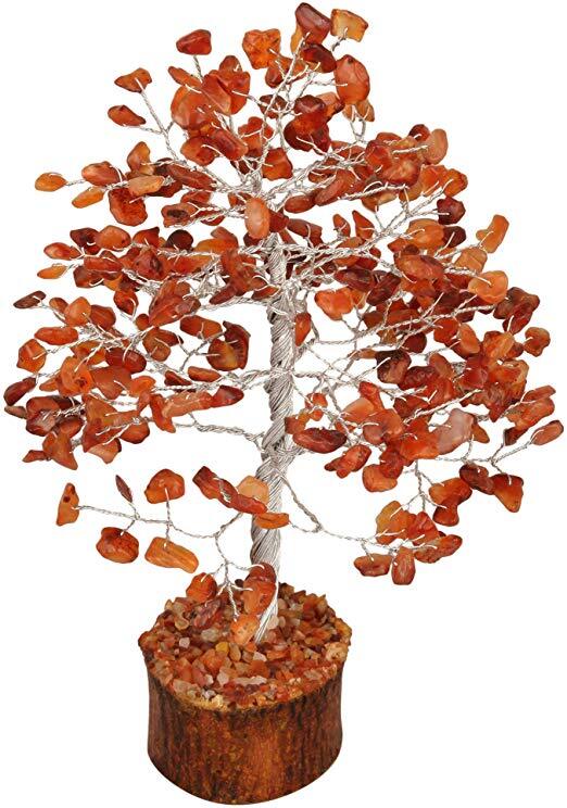 Crystal Tree Silver CARNELIAN Medium