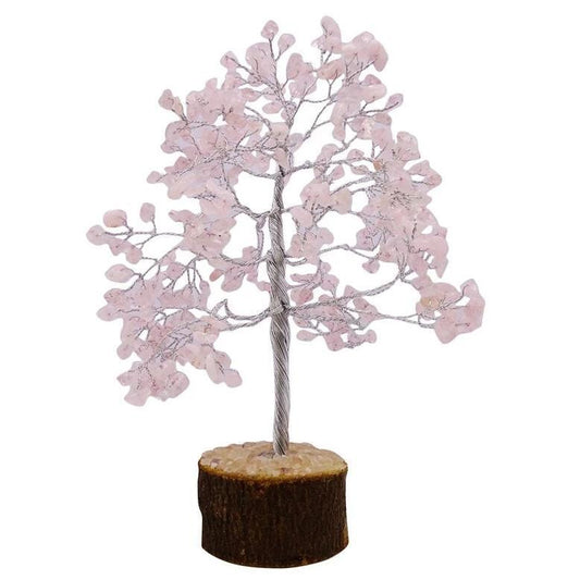 Crystal Tree Silver ROSE QUARTZ Medium