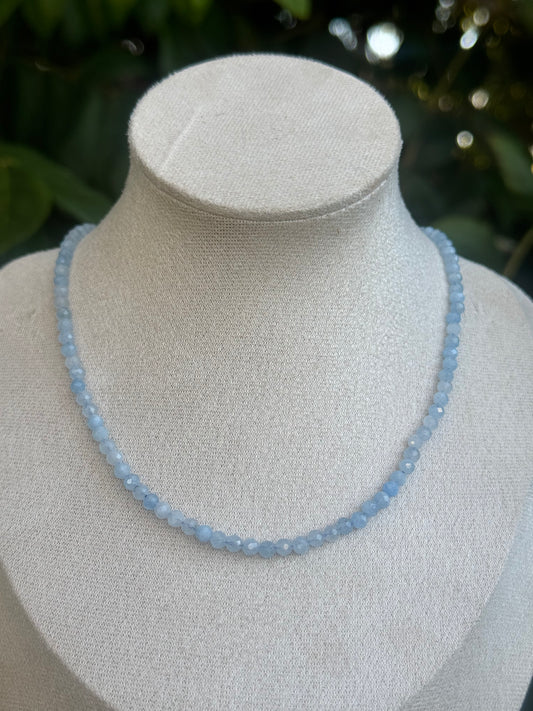 Faceted Necklace Aquamarine