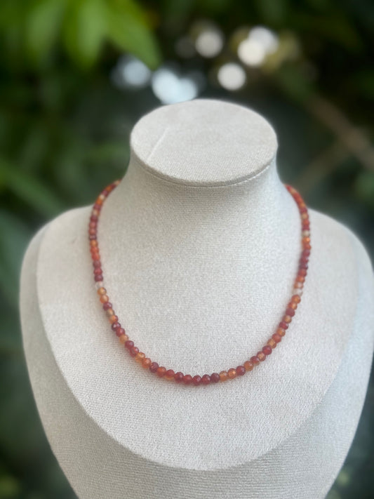 Faceted Necklace Carnelian