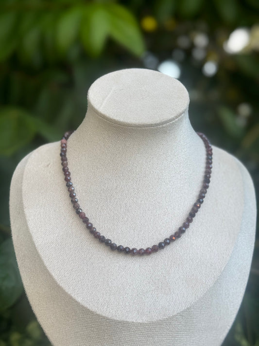 Faceted Necklace Garnet