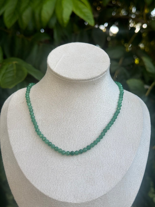 Faceted Necklace Green Aventurine