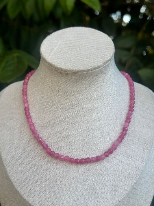 Faceted Necklace Pink Tourmaline