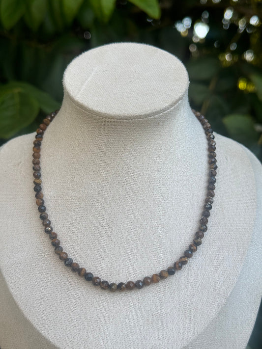 Faceted Necklace Tiger eye