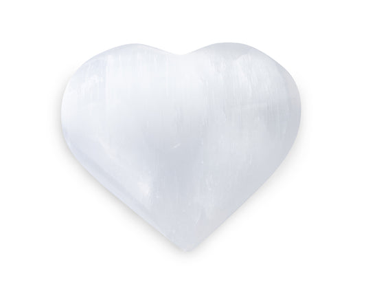 Selenite Crystal Palm Stone HEART 7-8cm