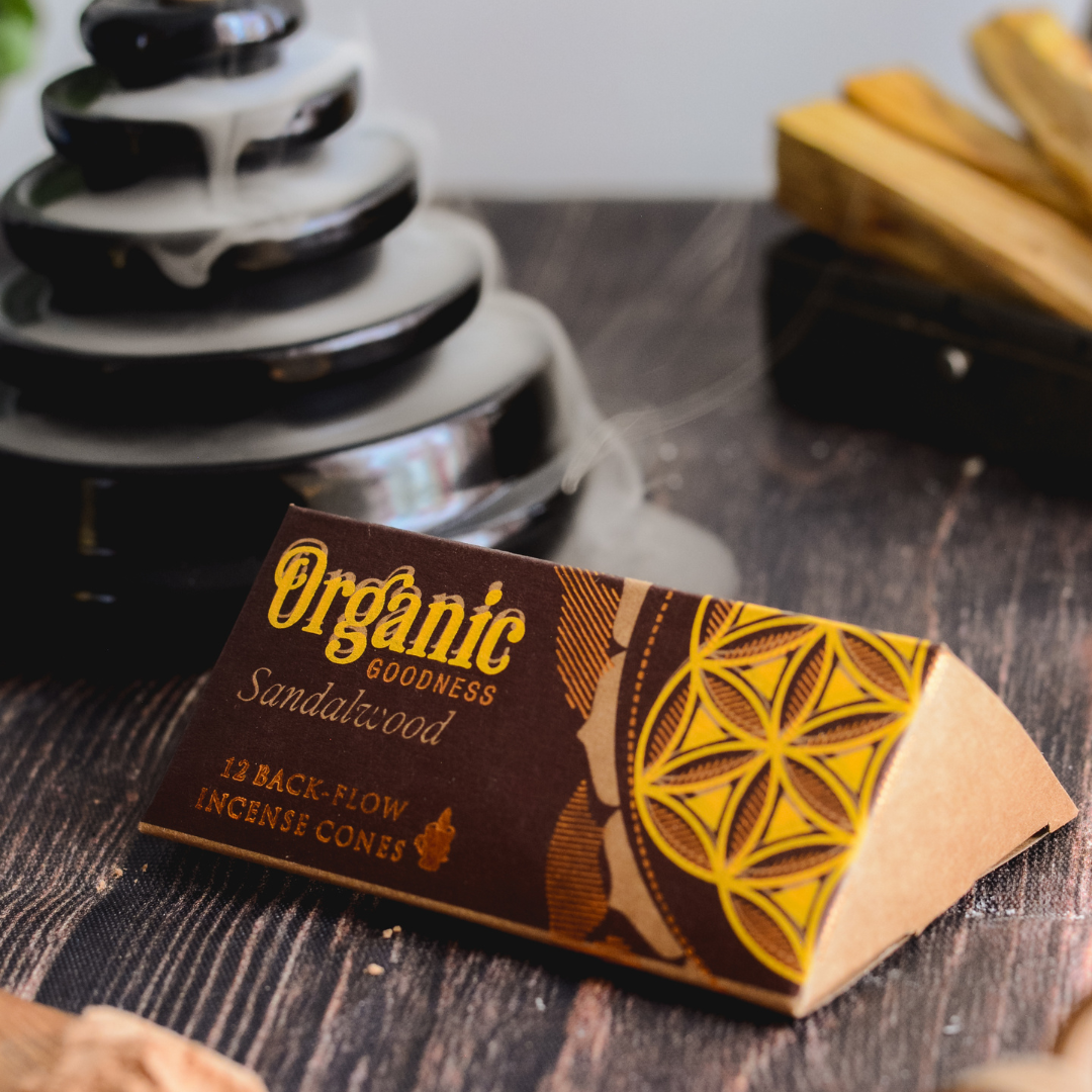 Organic Goodness BACKFLOW Cones SANDALWOOD box of 12