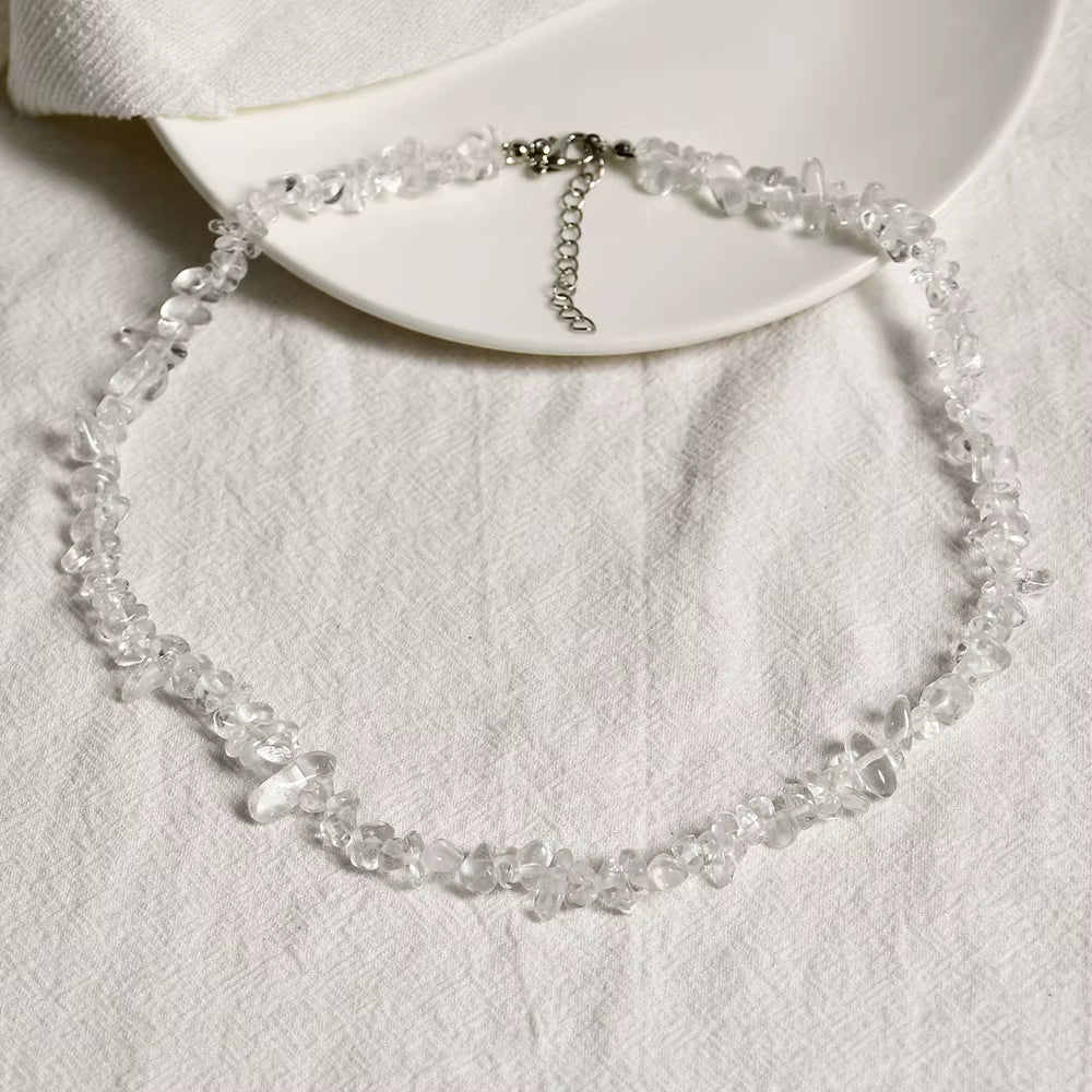 Crystal Chip Necklace Clear Quartz