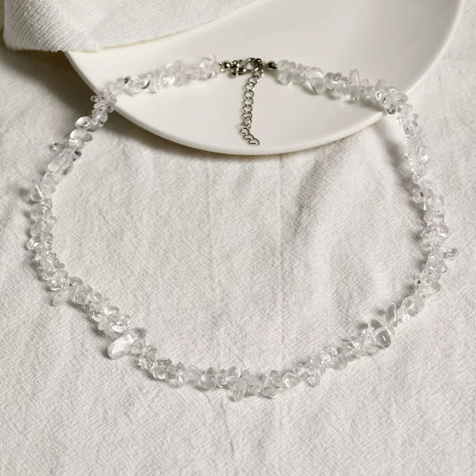Crystal Chip Necklace Clear Quartz