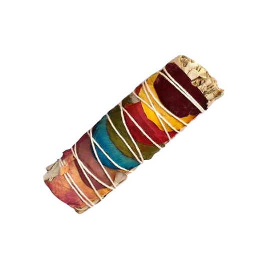 Smudge Stick WHITE SAGE 7 CHAKRA PETAL Small (unpackaged/plastic free)