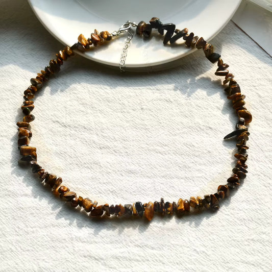 Crystal Chip Necklace Tiger Eye
